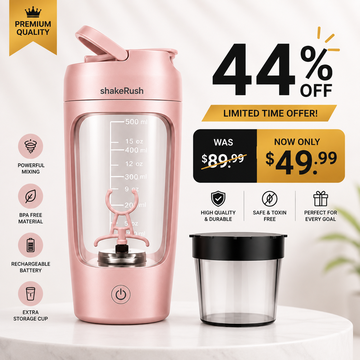 ShakeRush™ Electric Portable Shaker