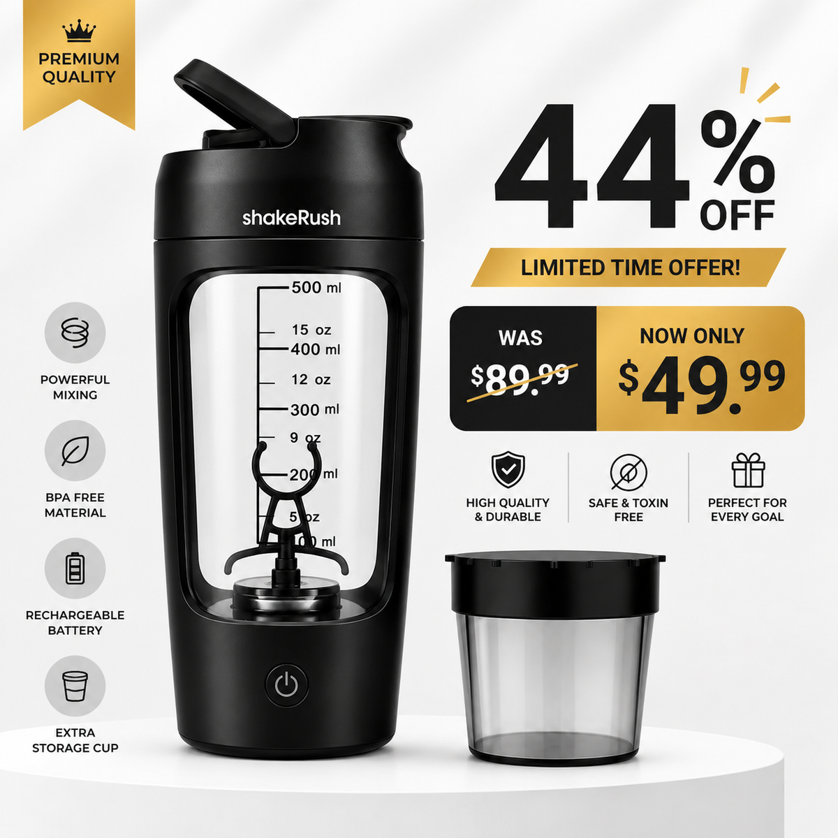 ShakeRush™ Electric Portable Shaker